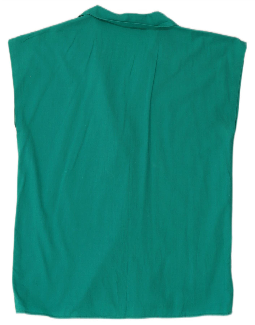 VINTAGE Blusa sin mangas para mujer Reino Unido 12 Turquesa mediana