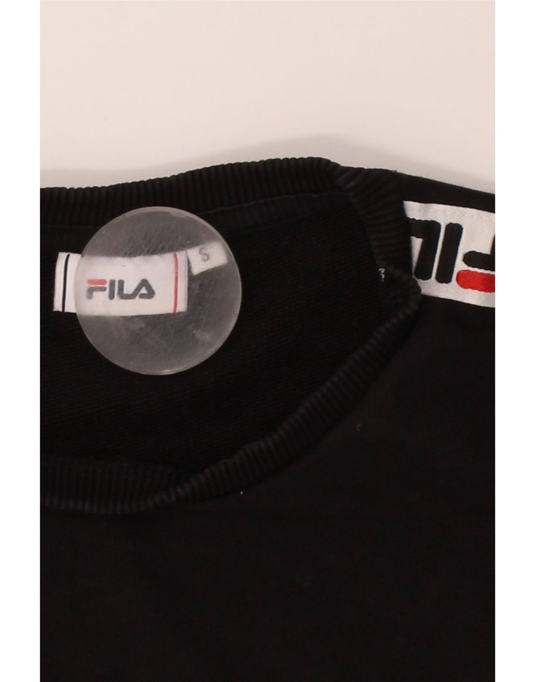 FILA Womens Oversized Sweatshirt Jumper UK 10 Small Black Colourblock