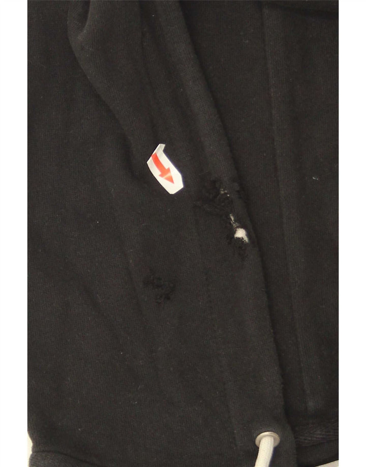 Gap Sudadera con capucha y cremallera gráfica para hombre Algodón negro mediano