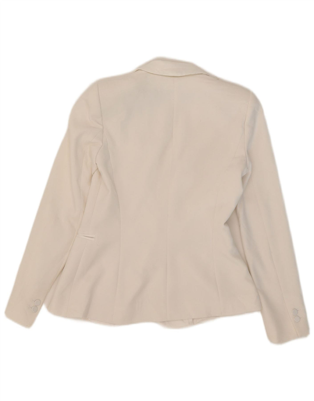 Zara Mujer Chaqueta Blazer De 1 Botón UK 10 Small Poliéster Blanco