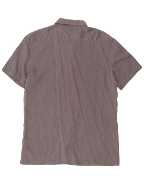 Trussardi Camisa Manga Corta Hombre XL Algodón Espiga Gris