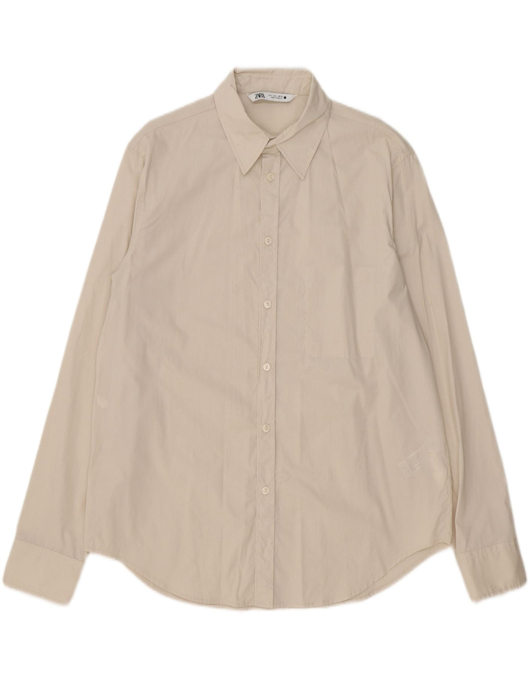 ZARA Mens Shirt Large Beige Cotton Vintage Zara and Second-Hand Zara from Messina Hembry 