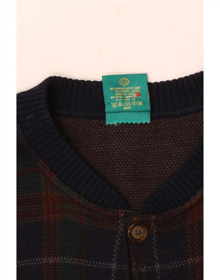 Canda Suéter tipo cárdigan para hombre 2XL Acrílico a cuadros multicolor