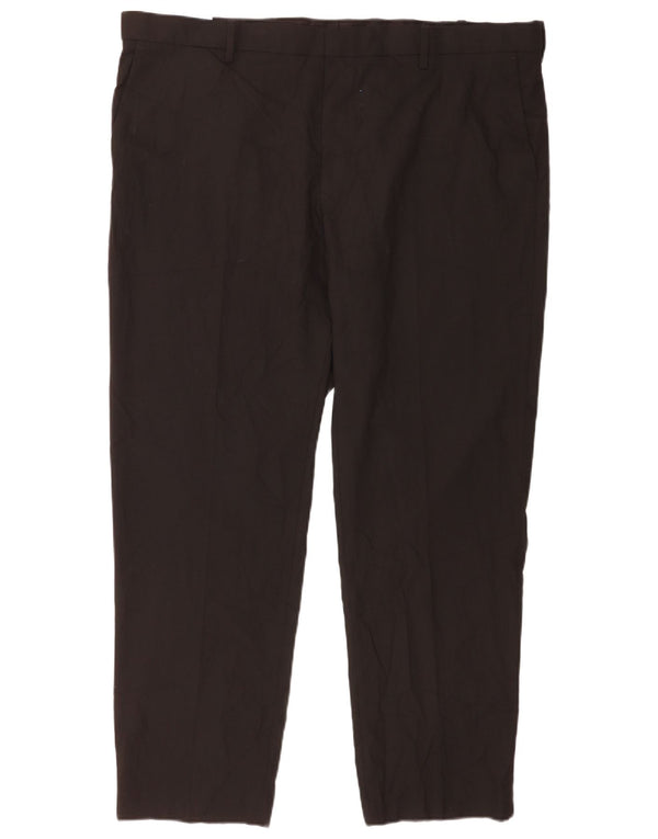 Marks & Spencer Pantalón chino de corte regular para hombre W44 L31 Poliéster negro