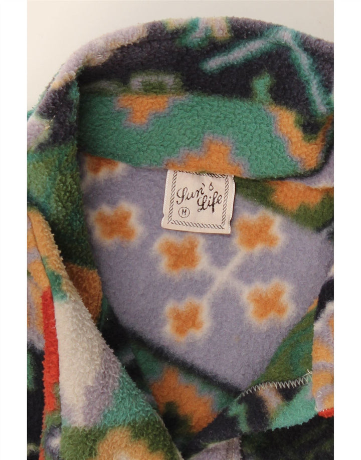 Vintage mujer chaqueta de lana Reino Unido 14 medio multicolor geométrico