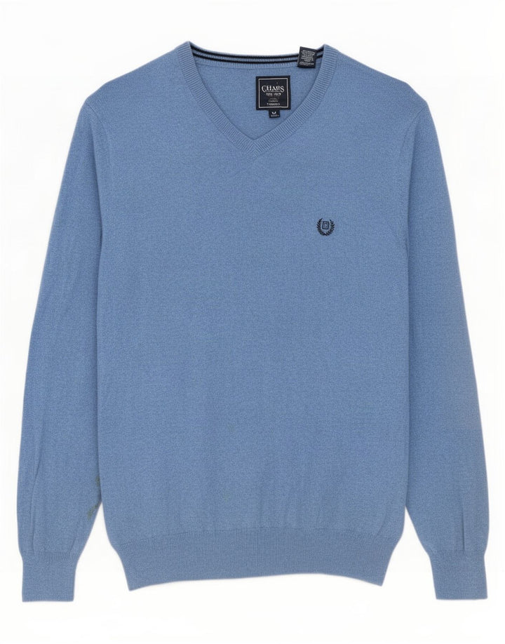 Chaps Jersey con cuello en V para hombre de algodón azul medio