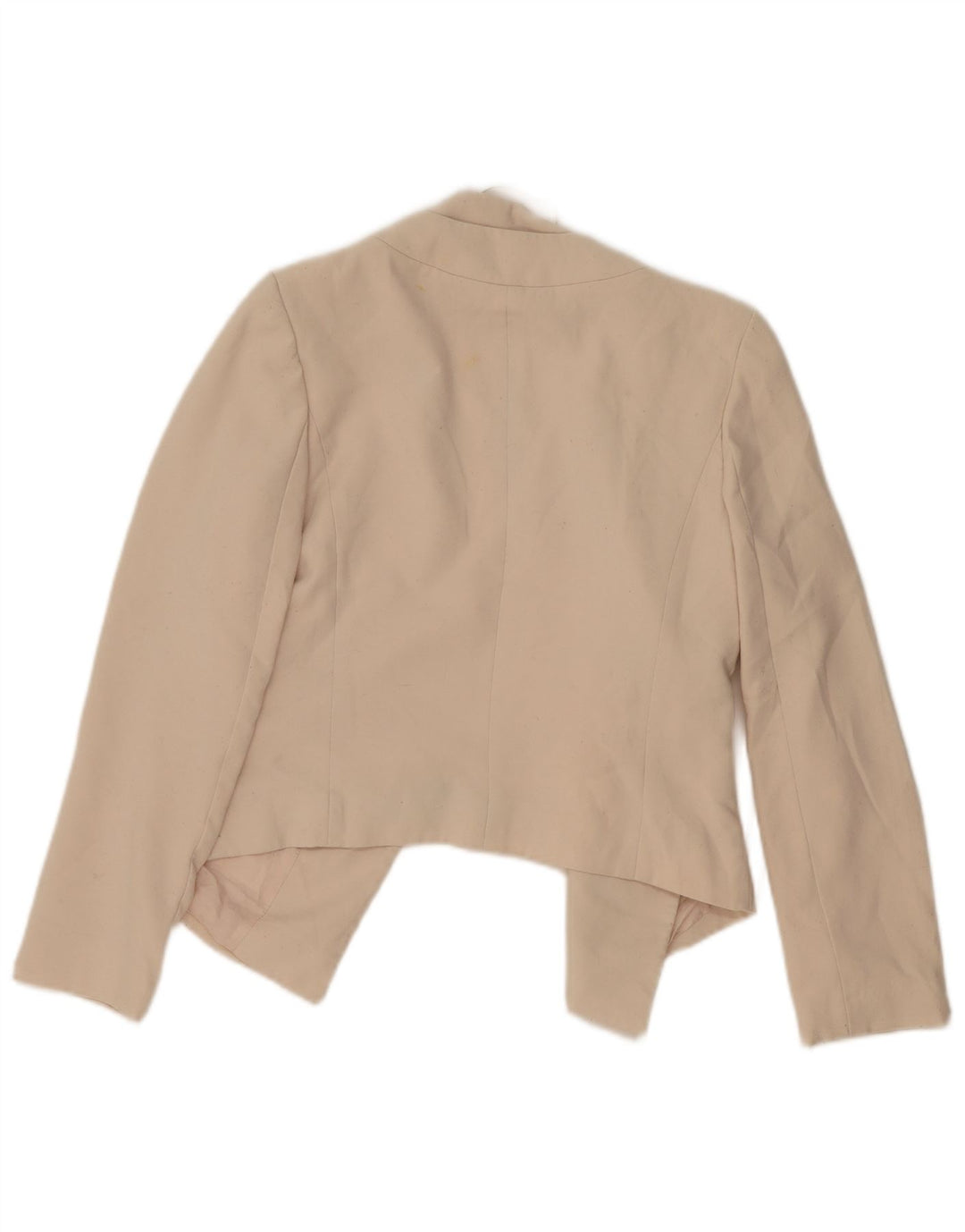 Topshop Chaqueta tipo blazer abierta corta para mujer Reino Unido 44 Poliéster beige grande