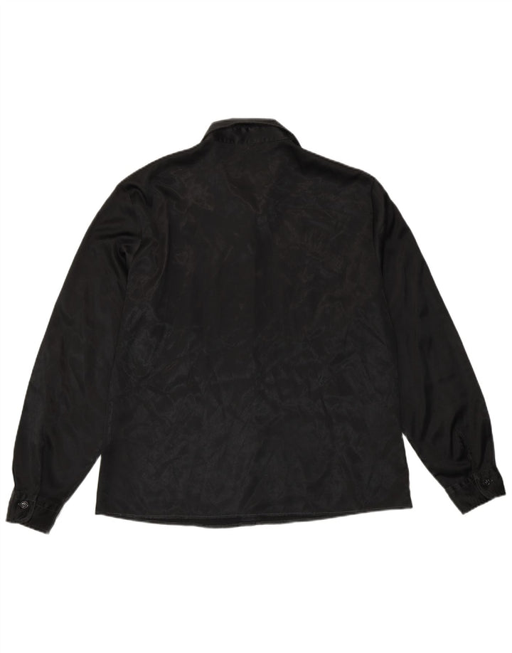 Camisa Benetton Mujer IT 48 XL Negro Estampado Animal Poliéster