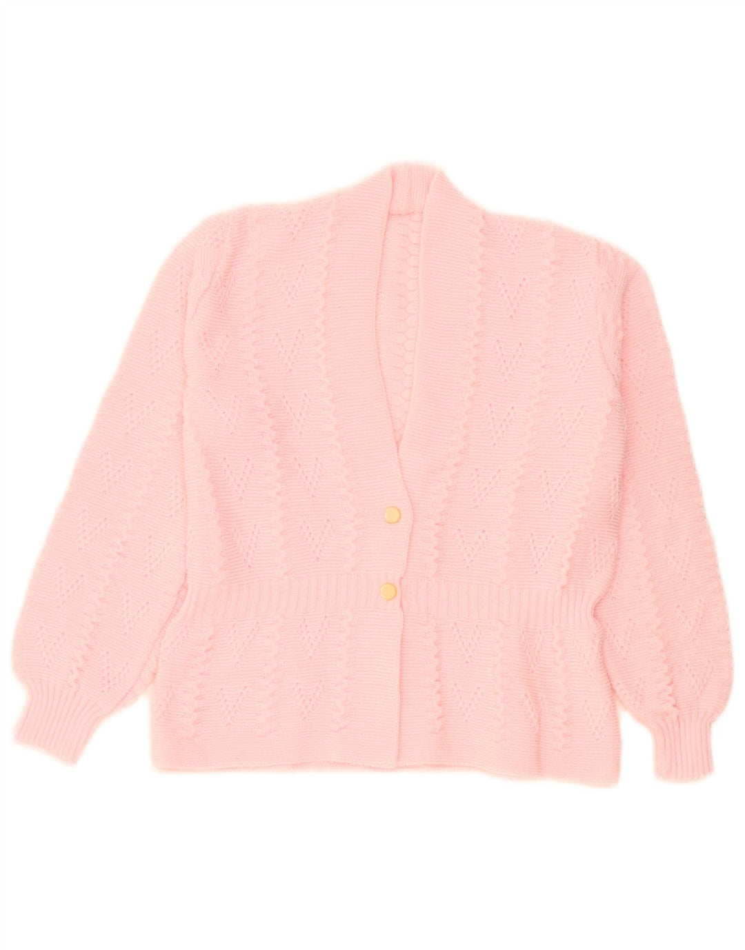Vintage mujer Cardigan suéter Reino Unido 14 acrílico rosa medio