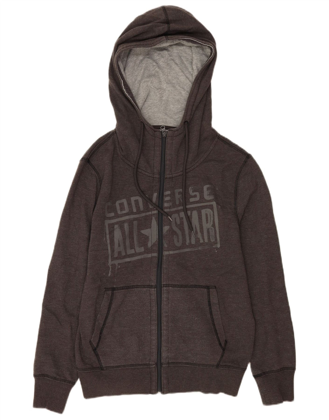 Converse Hombre Graphic Zip Sudadera Con Capucha Gris Medio