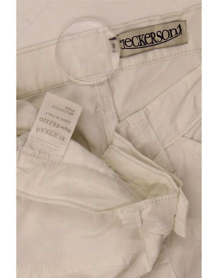 Jeckerson Pantalones Cortos Casuales Para Mujer W30 Algodón Blanco Mediano