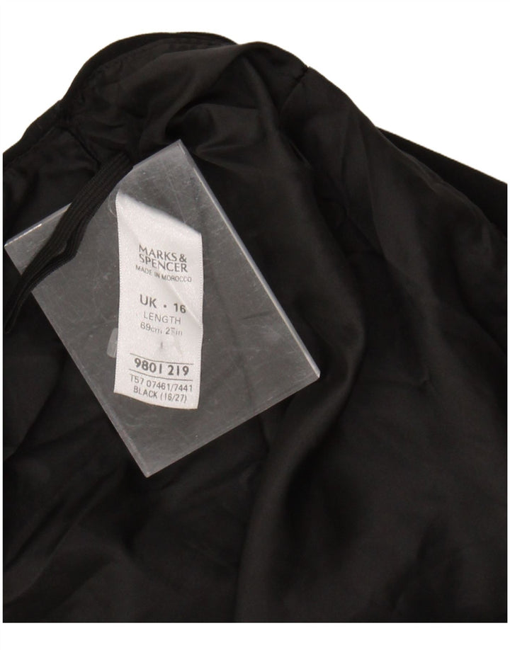 MARKS & SPENCER Womens Pencil Skirt UK 16 Large W34 Black Polyester