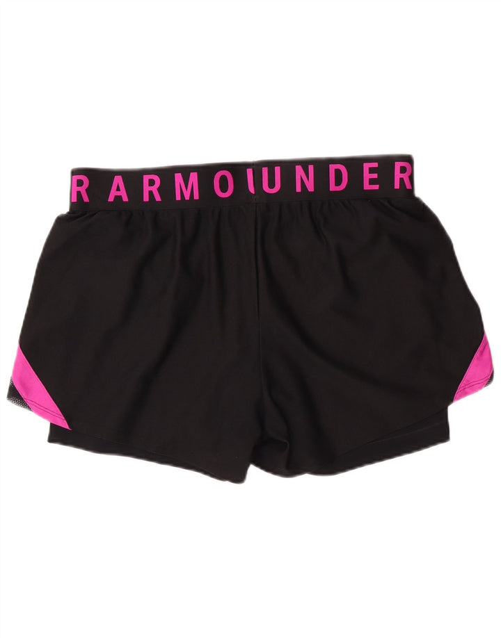 UNDER ARMOUR Pantalones cortos deportivos Heat Gear para mujer Reino Unido 40 Grande Negro Colorblock