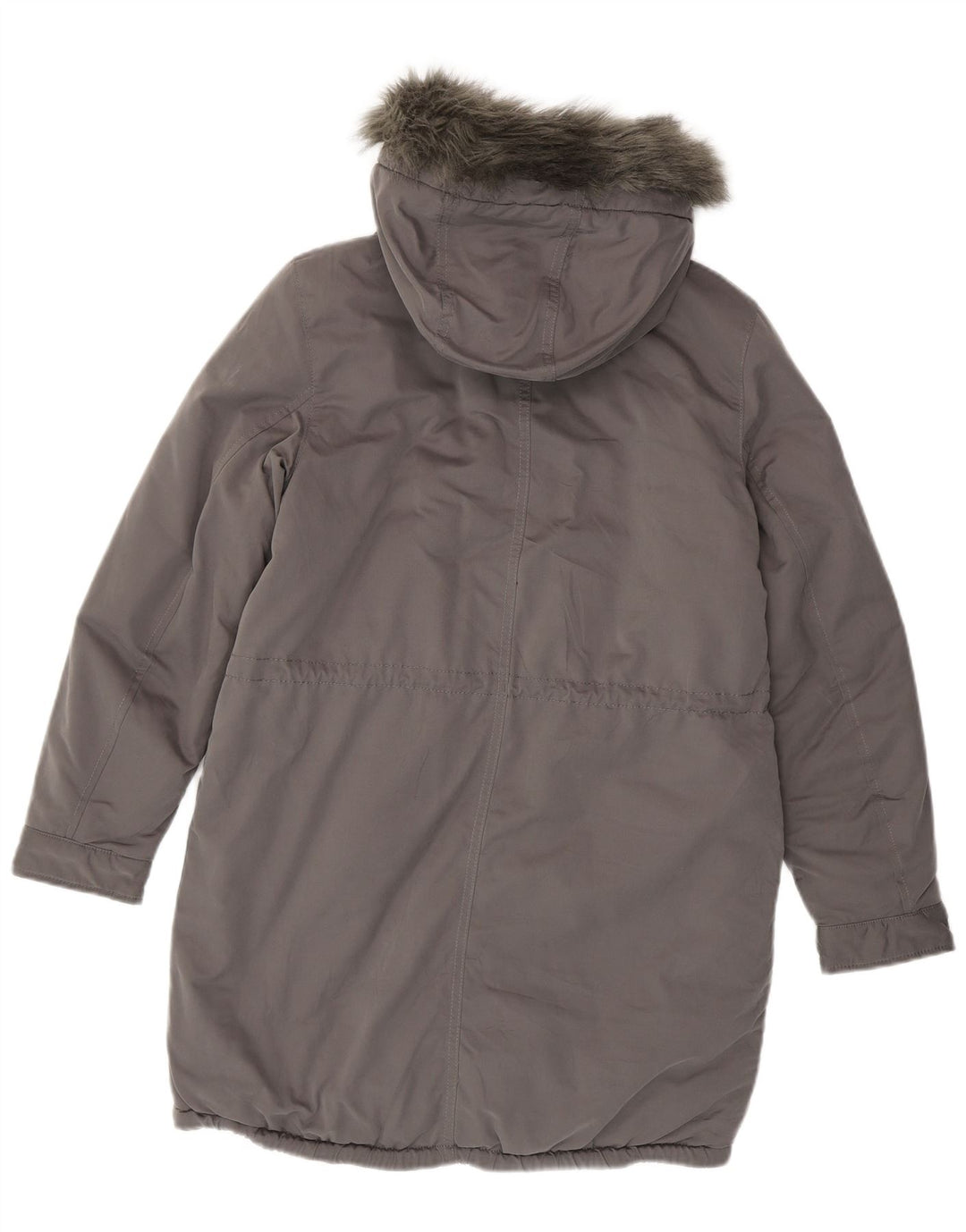 Benetton Abrigo Acolchado Con Capucha Para Mujer UK 44 Grande Gris