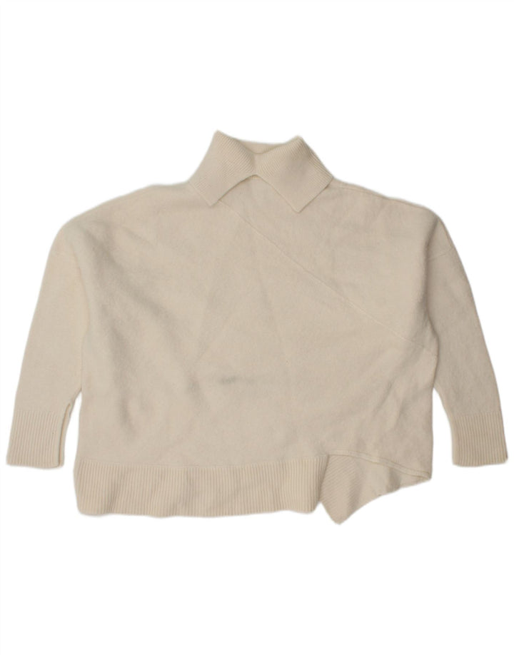 Cos - Jersey extragrande con cuello vuelto para mujer, talla 14, lana blanca mediana