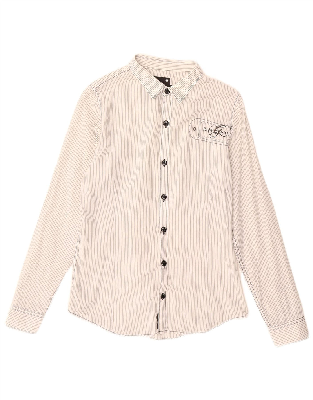 G-Star Camisa gráfica para mujer UK 44 Mediana Algodón a rayas blancas