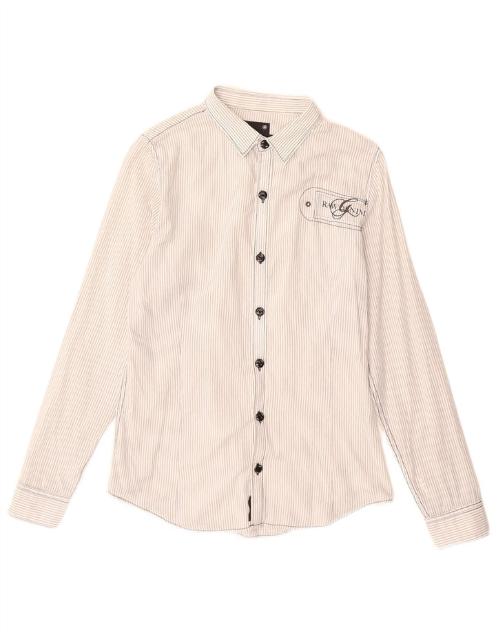 G-Star Camisa gráfica para mujer UK 44 Mediana Algodón a rayas blancas