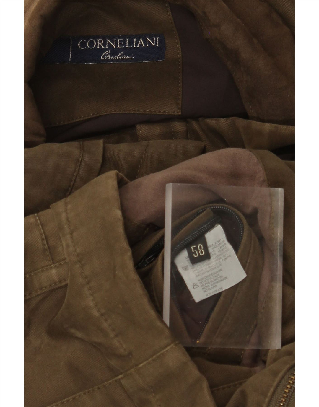 Corneliani Chaqueta utilitaria para hombre IT 58 4XL Caqui