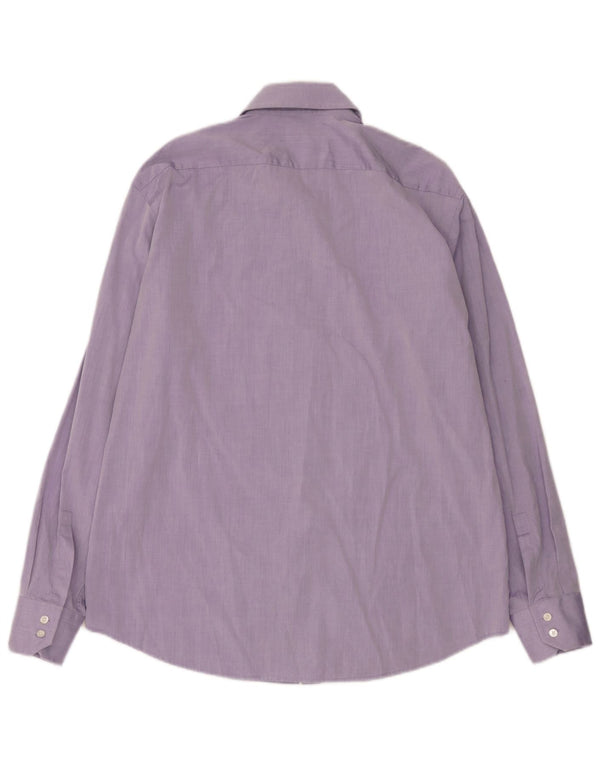 Hugo Boss Camisa de corte regular para hombre Talla 44 17 1/2 XL Algodón morado