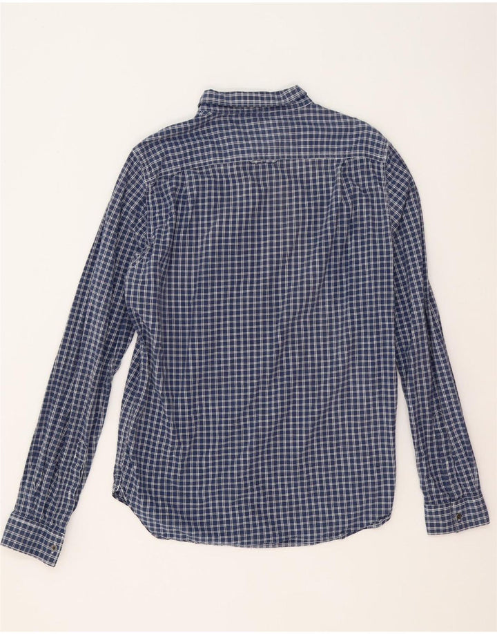 Camisa Superdry Hombre XL Algodón Vichy Azul Marino