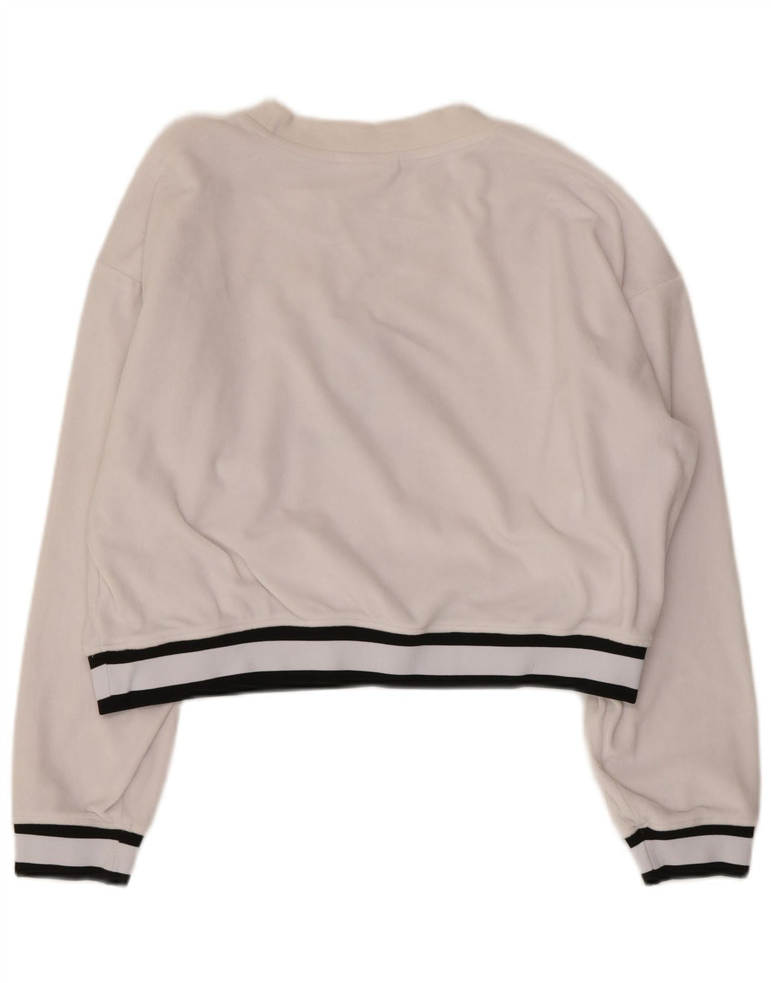 JUICY COUTURE Sudadera con gráfico corto para mujer, jersey, talla 40, talla grande, color blanco