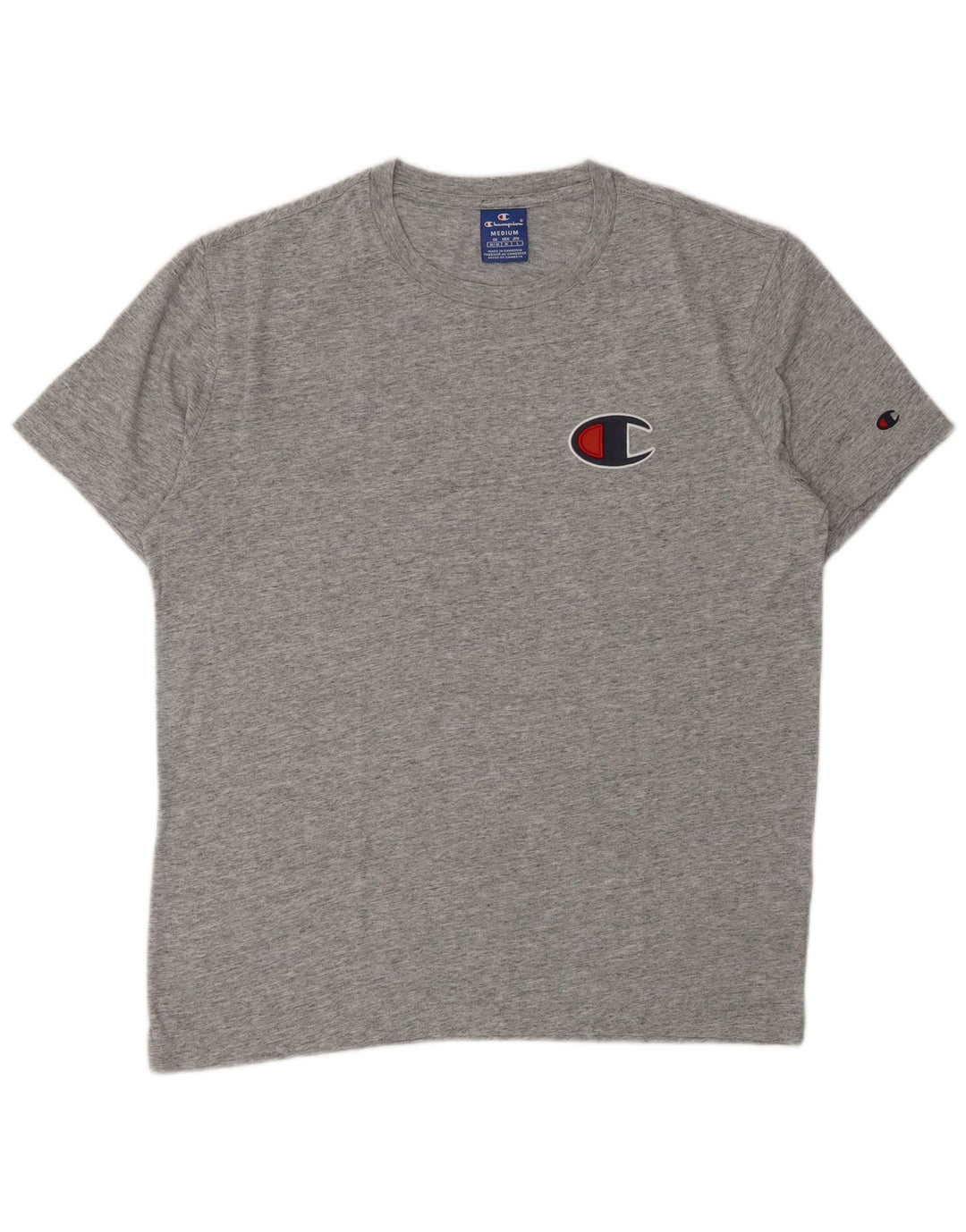 CHAMPION Camiseta gráfica para hombre Top de algodón moteado gris medio
