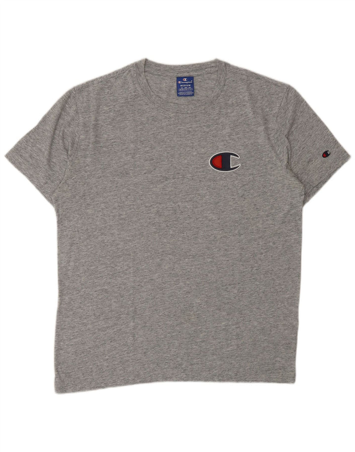 CHAMPION Camiseta gráfica para hombre Top de algodón moteado gris medio