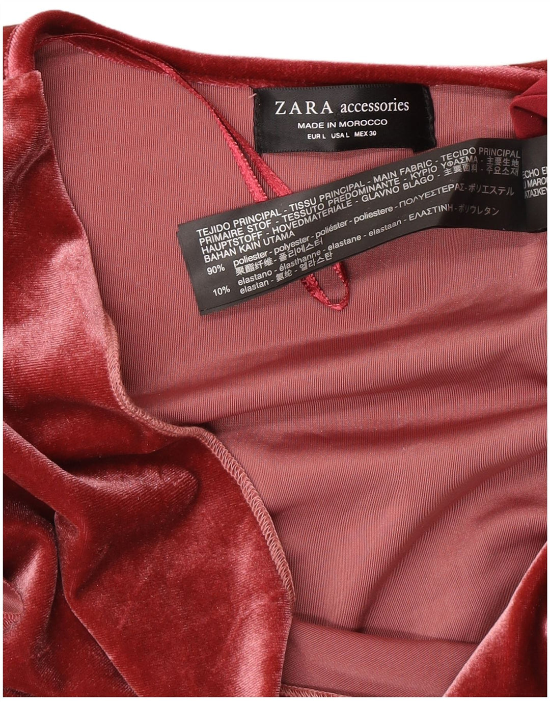Zara Body De Terciopelo Para Mujer UK 46 Poliéster Rosa Grande