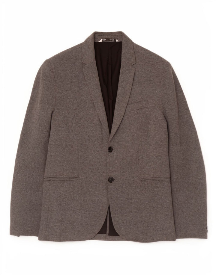 Zara Chaqueta Blazer De 2 Botones Para Hombre UK 42 XL Gris Poliéster Clásico