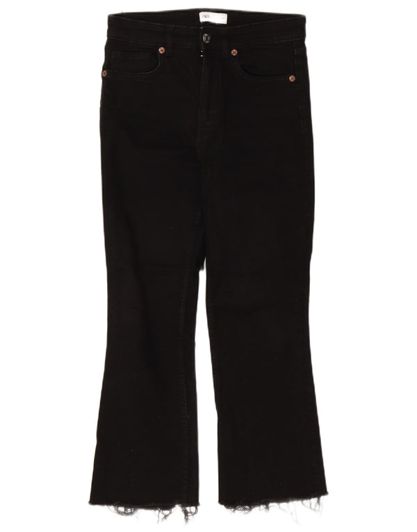 Zara Jeans con corte de bota y cintura alta para mujer EU 38 Small W28 L25 Algodón negro