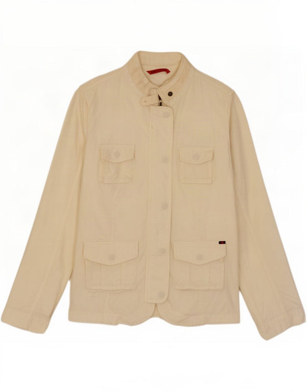 Kappa Chaqueta utilitaria para mujer UK 44 Grande Algodón blanco roto