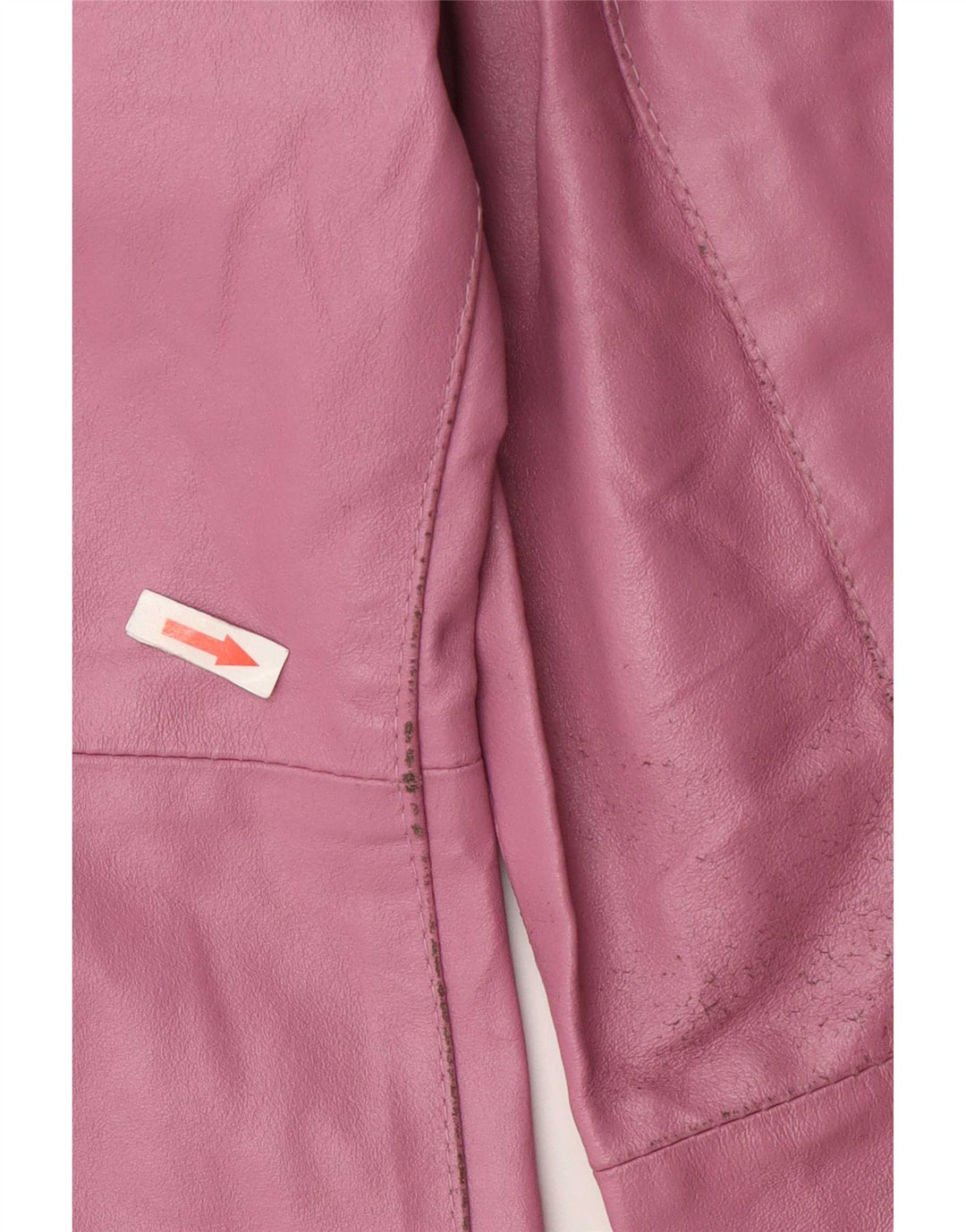 Vintage mujer cuero abrigo Reino Unido 12 rosa medio