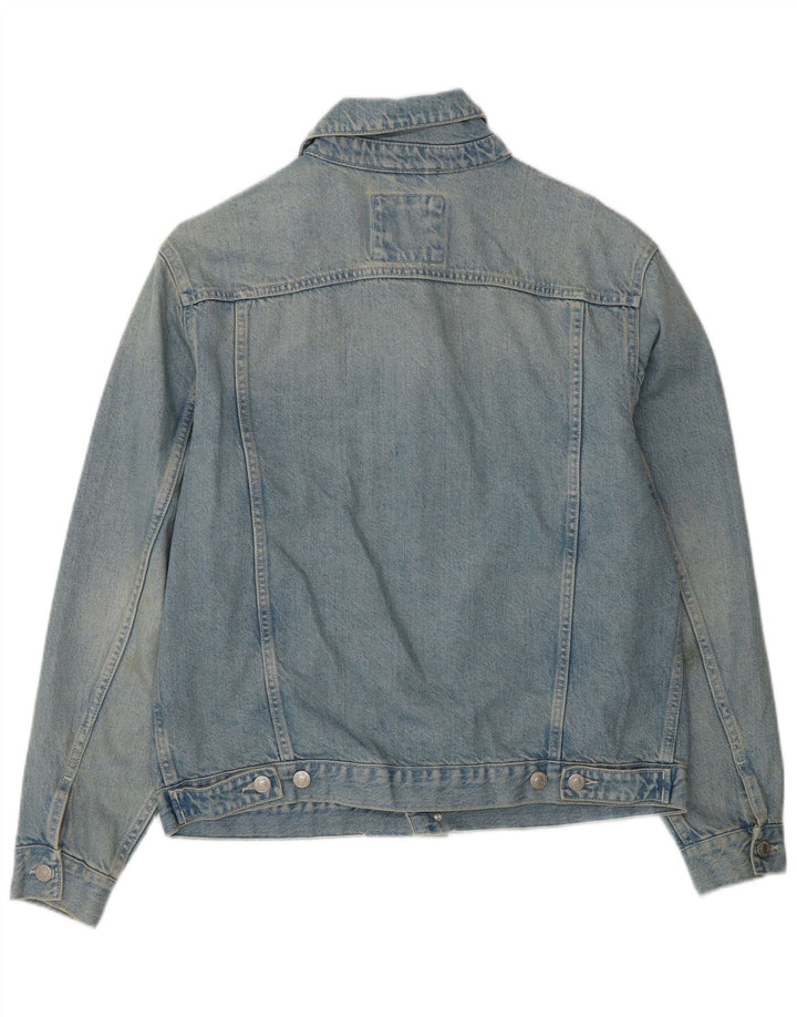 Zara Hombre Chaqueta Vaquera UK 38 Azul Medio Algodón