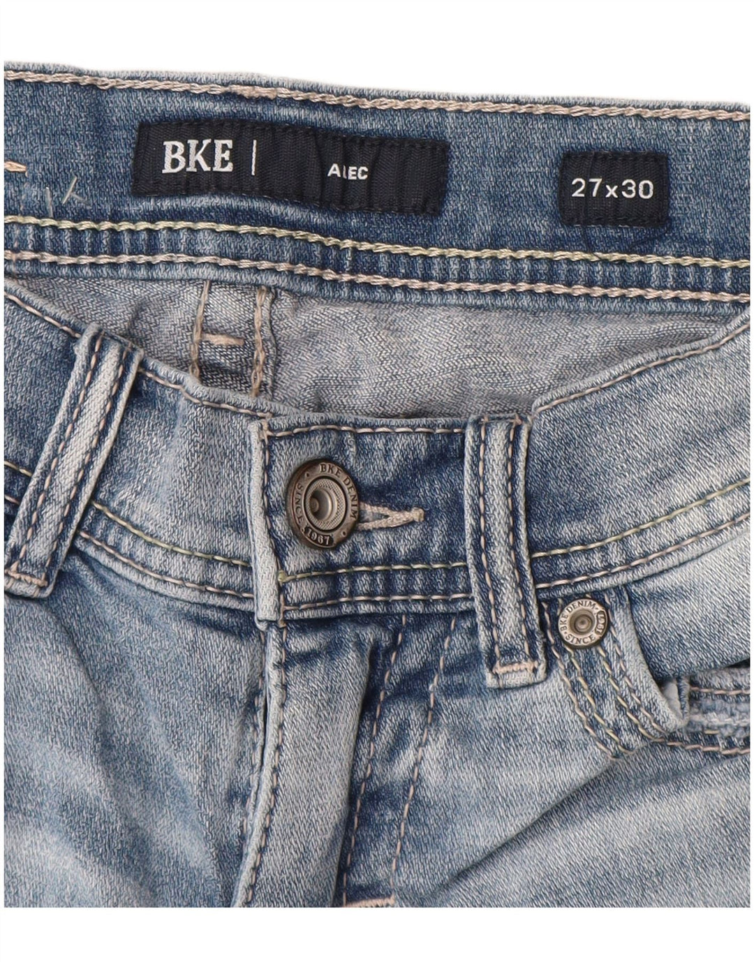 BKE Vaqueros rectos Alec para mujer W27 L30 Algodón azul