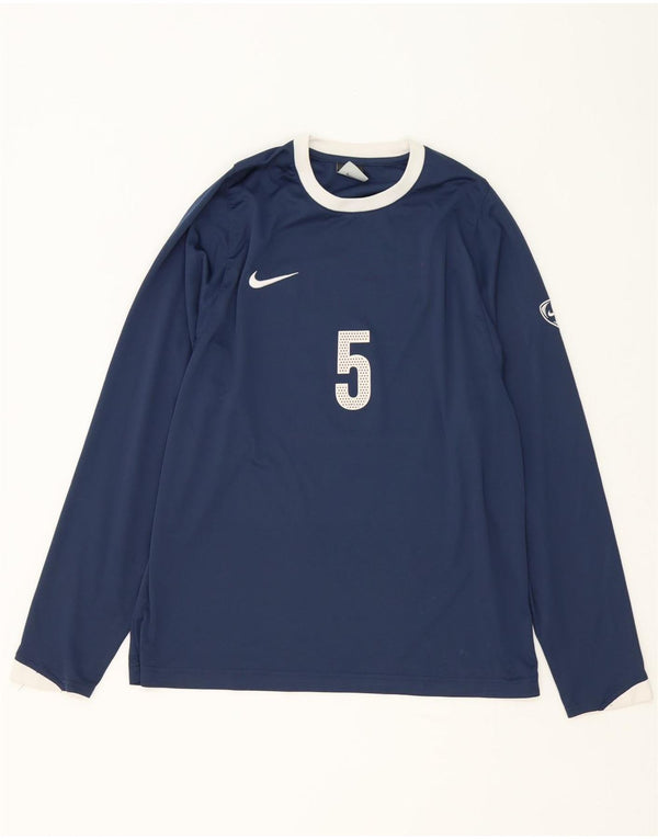 Nike Camiseta gráfica para hombre de manga larga UK 39/41 Medium Azul marino Poliéster