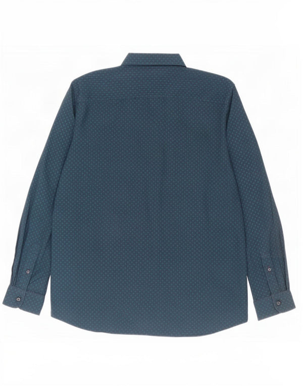 Crew Clothing Camisa ajustada para hombre XL Algodón geométrico azul marino