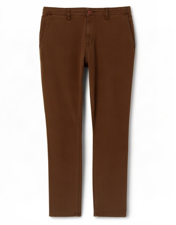Carhartt Mens Slim Chino Pantalones W32 L32 Algodón Marrón