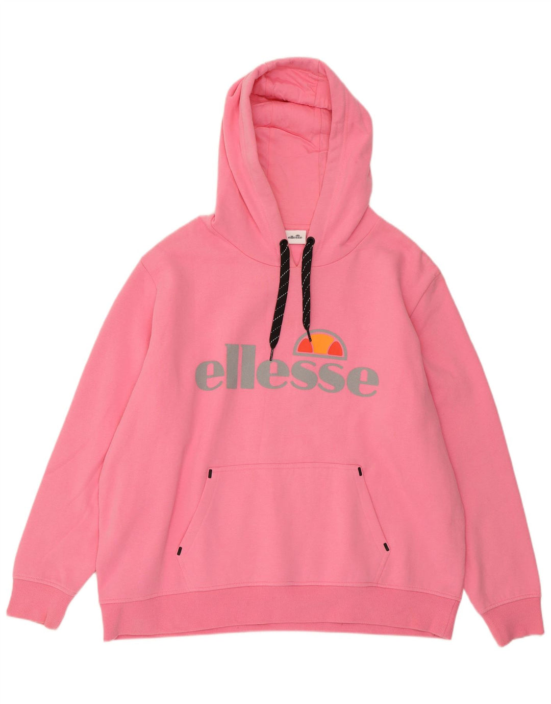 ELLESSE Jersey con capucha extragrande gráfico para mujer UK 22 3XL Algodón rosa