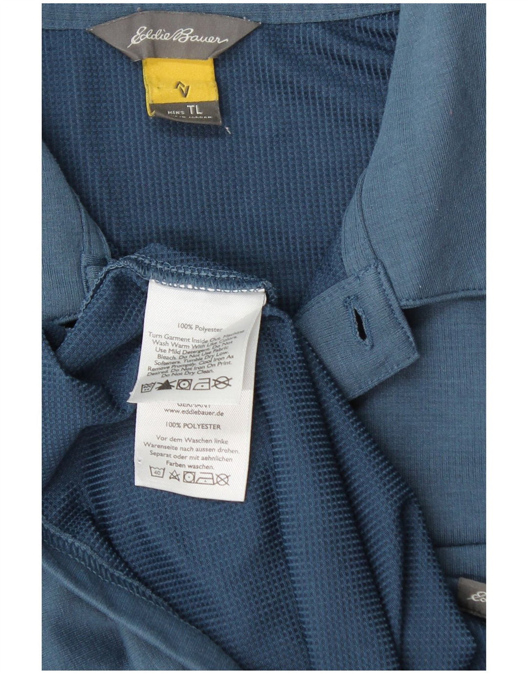 EDDIE BAUER Mens Polo Shirt Large Blue Polyester