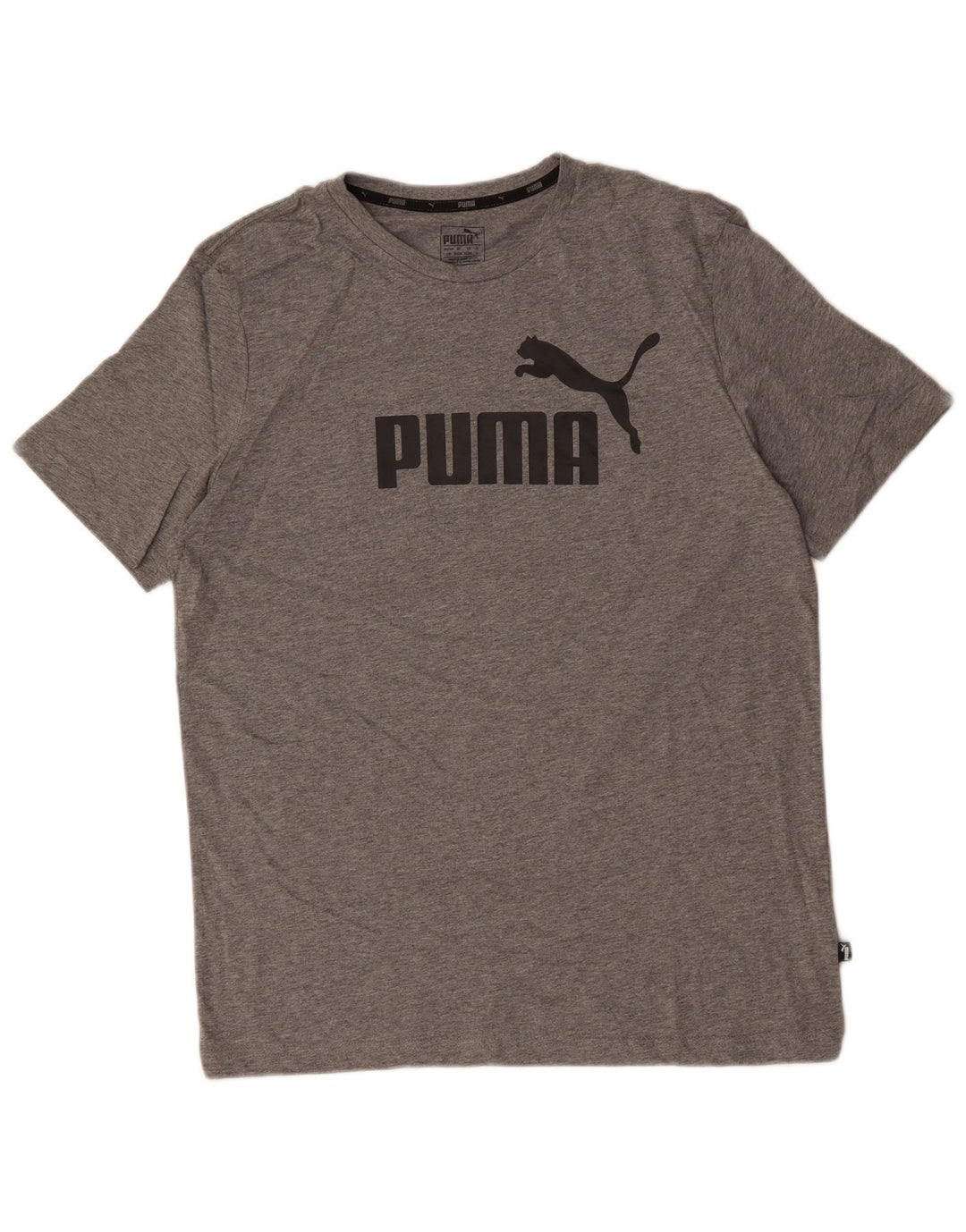 PUMA Camiseta gráfica para hombre Top grande gris moteado