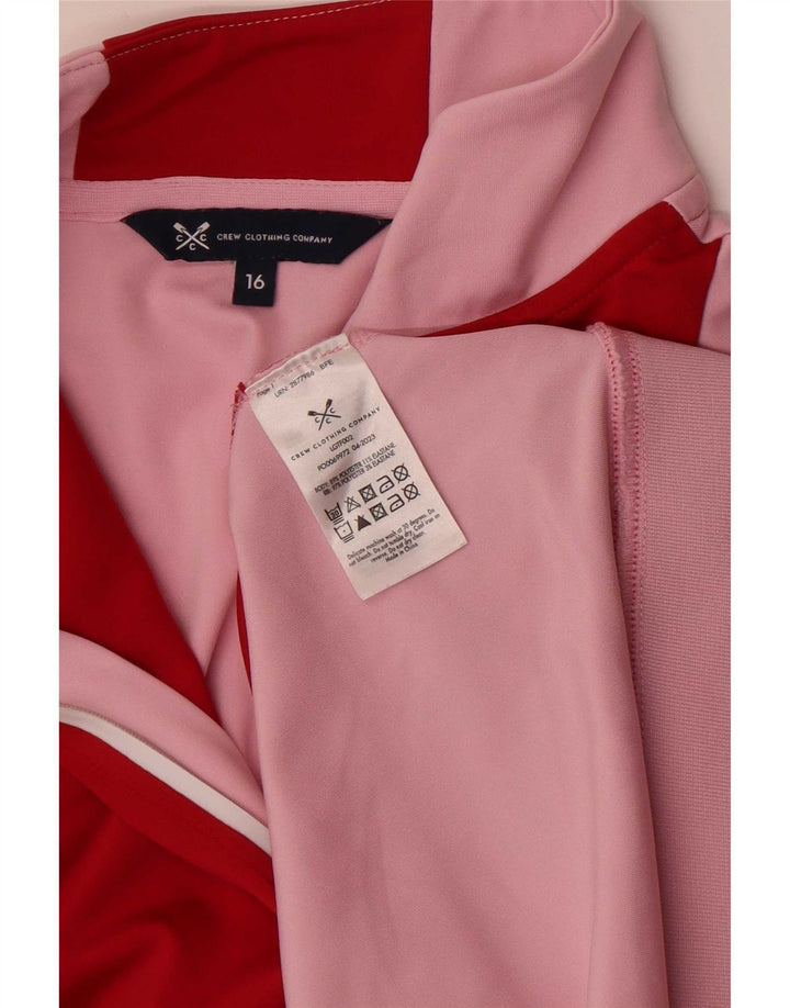 Crew Clothing Top de chándal tipo jersey para mujer UK 46 Large Pink Colourblock