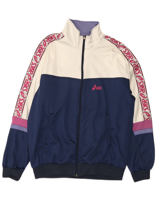 Asics Mens Graphic Chándal Top Jacket IT 56 XL Azul Colorblock Poliamida