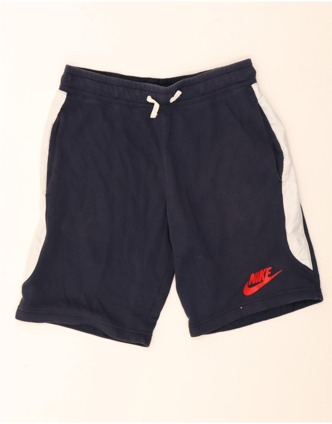Pantalones cortos deportivos Nike para hombre de algodón color block en azul marino mediano