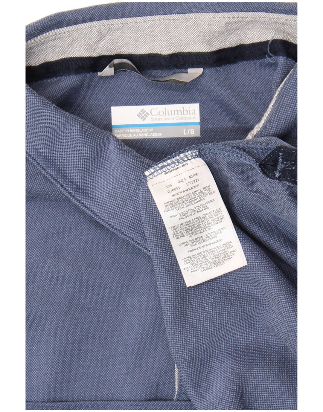 Polo Columbia para hombre, talla grande, modal azul