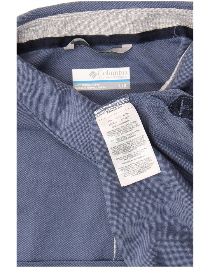 Polo Columbia para hombre, talla grande, modal azul