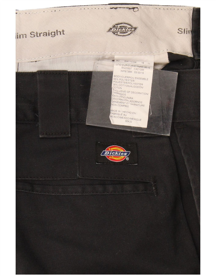 Dickies Pantalón chino recto y ajustado para hombre W30 L32 Poliéster negro