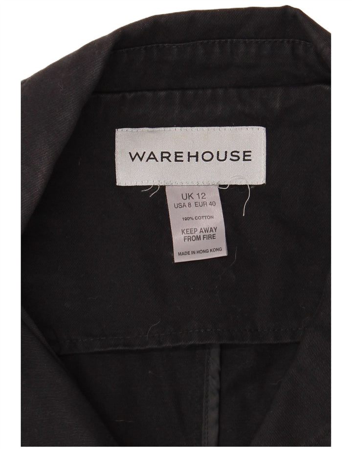 WAREHOUSE Chaqueta militar para mujer UK 12 Mediana Algodón negro