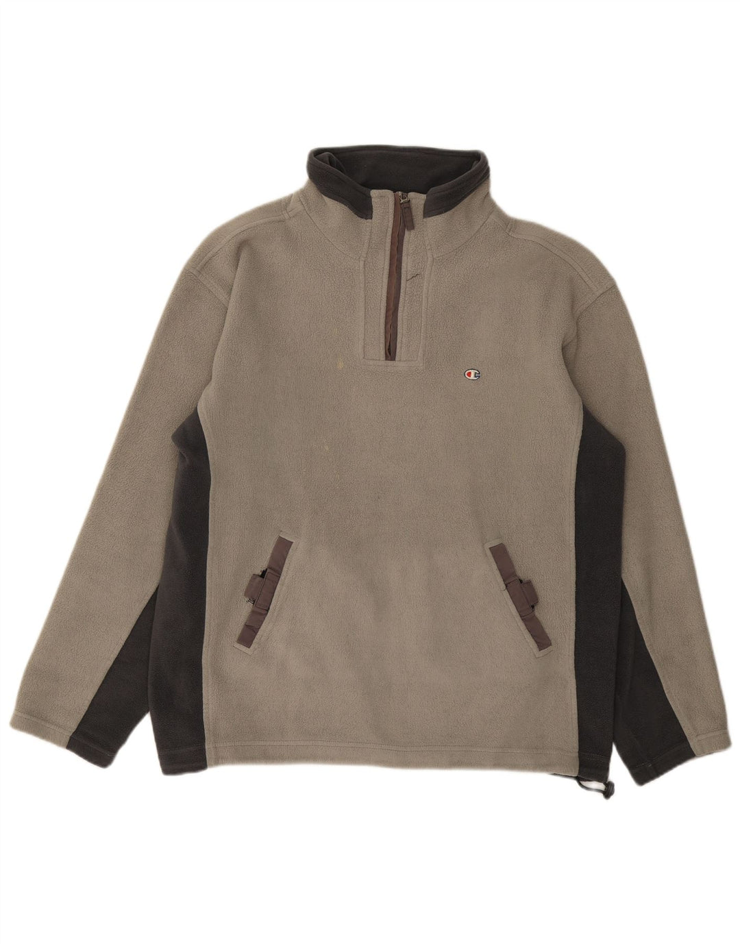 Champion Jersey De Polar Con Cremallera En El Cuello Para Hombre Gris Grande Colorblock