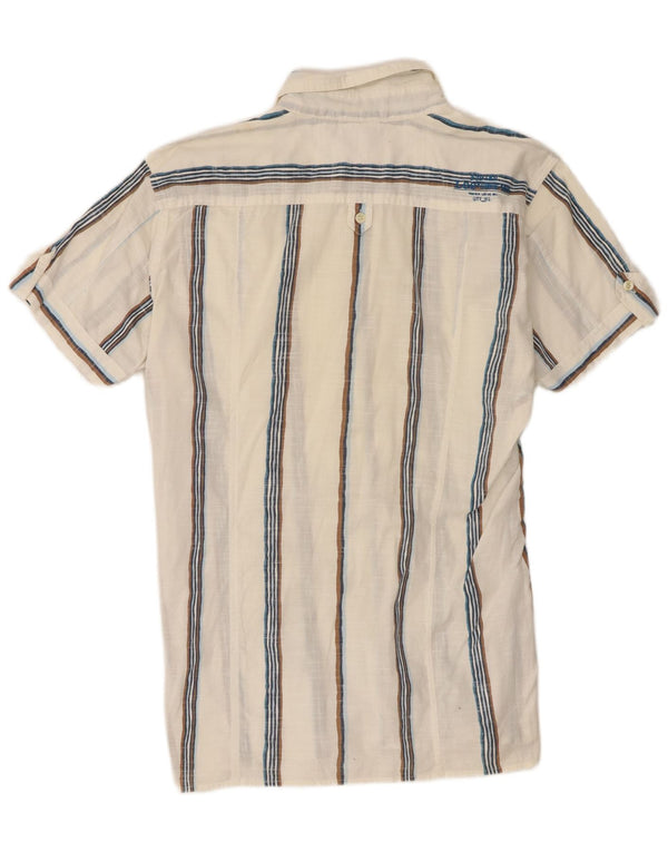 Lee Camisa De Manga Corta Para Hombre De Algodón A Rayas Blancas Grande