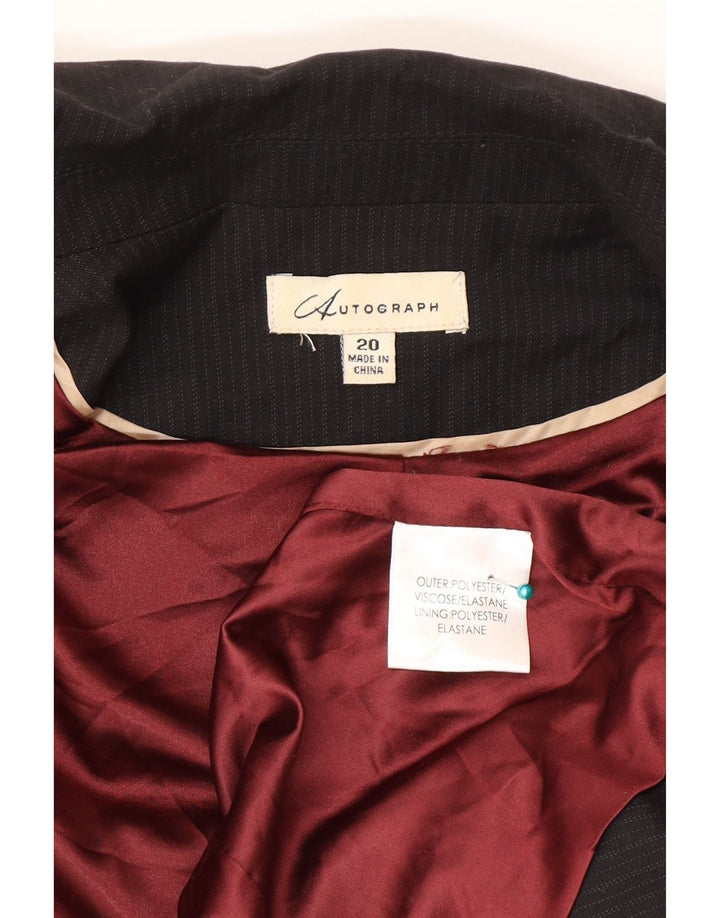 Marks & Spencer Chaqueta Blazer Autograph para Mujer UK 20 2XL Rayas Negras